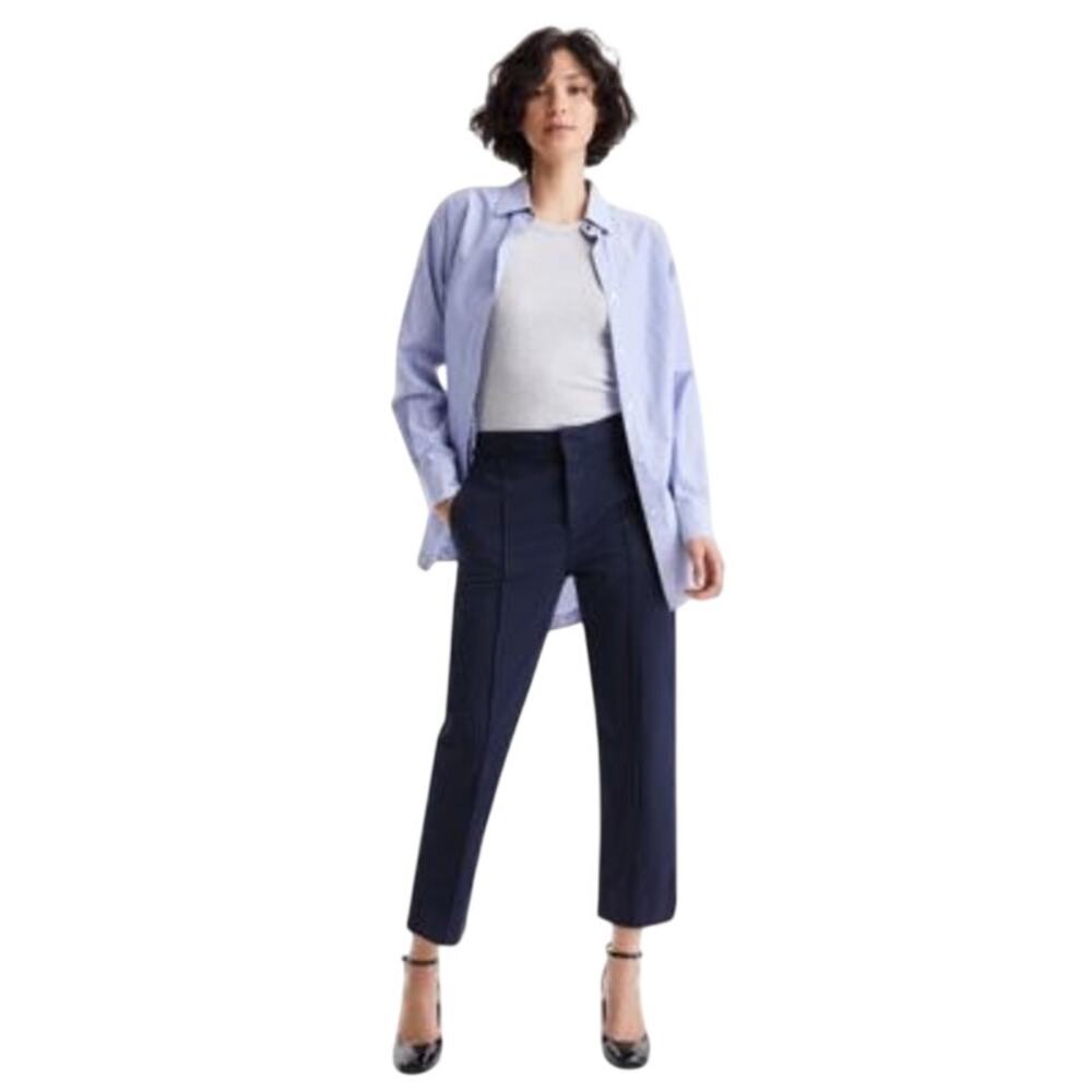 HUGO BOSS Orange Women's High-Rise Tapered-Leg Pants in Navy Blue